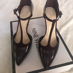 Nine West Burgundy heels size 9